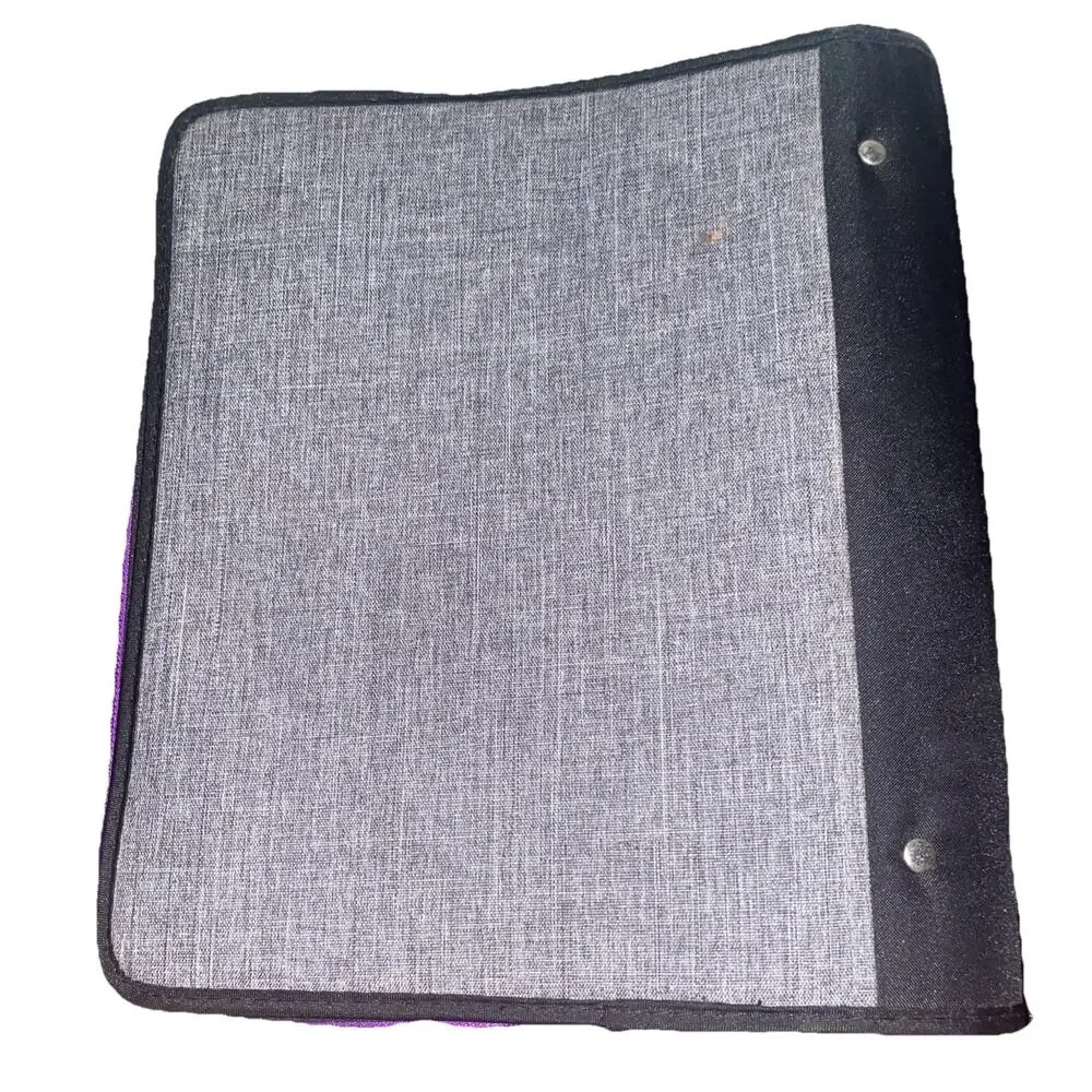 Five Star Zipper Binder Portfolio 3-Ring Expanding File Grey/Purple